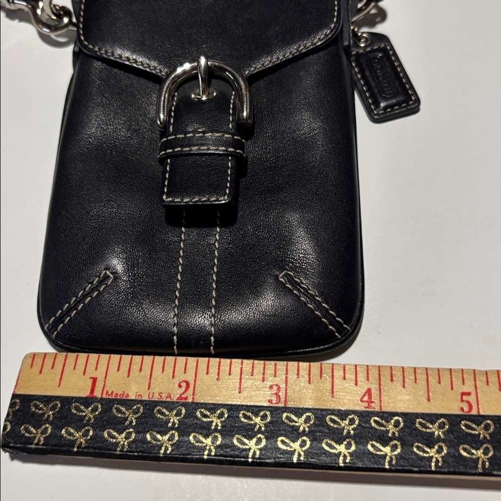 Coach Black Vintage Y2K Soho Wristlet Coach Black Leather Cell Phone Holder Y2K - Picture 8 of 16